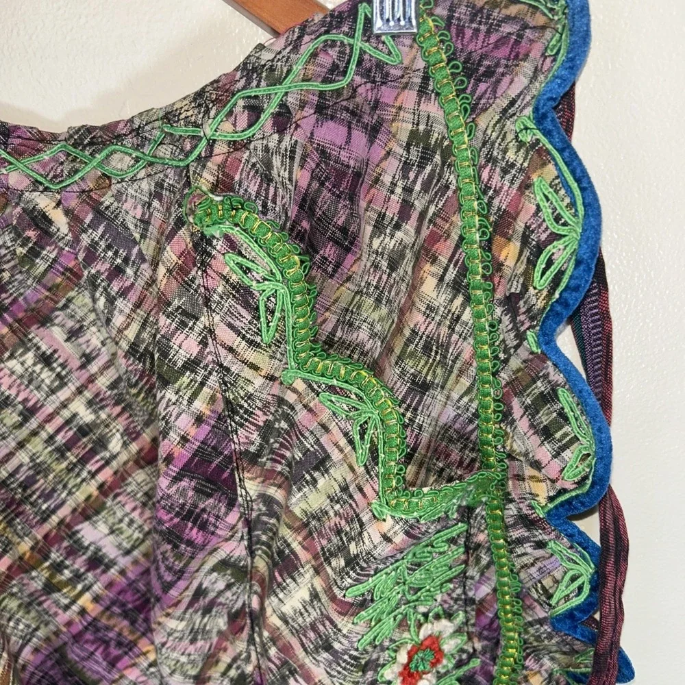 Vintage Embroidered Apron Womens Floral Guatemalan Folk‎ Costume 90s Handcrafted